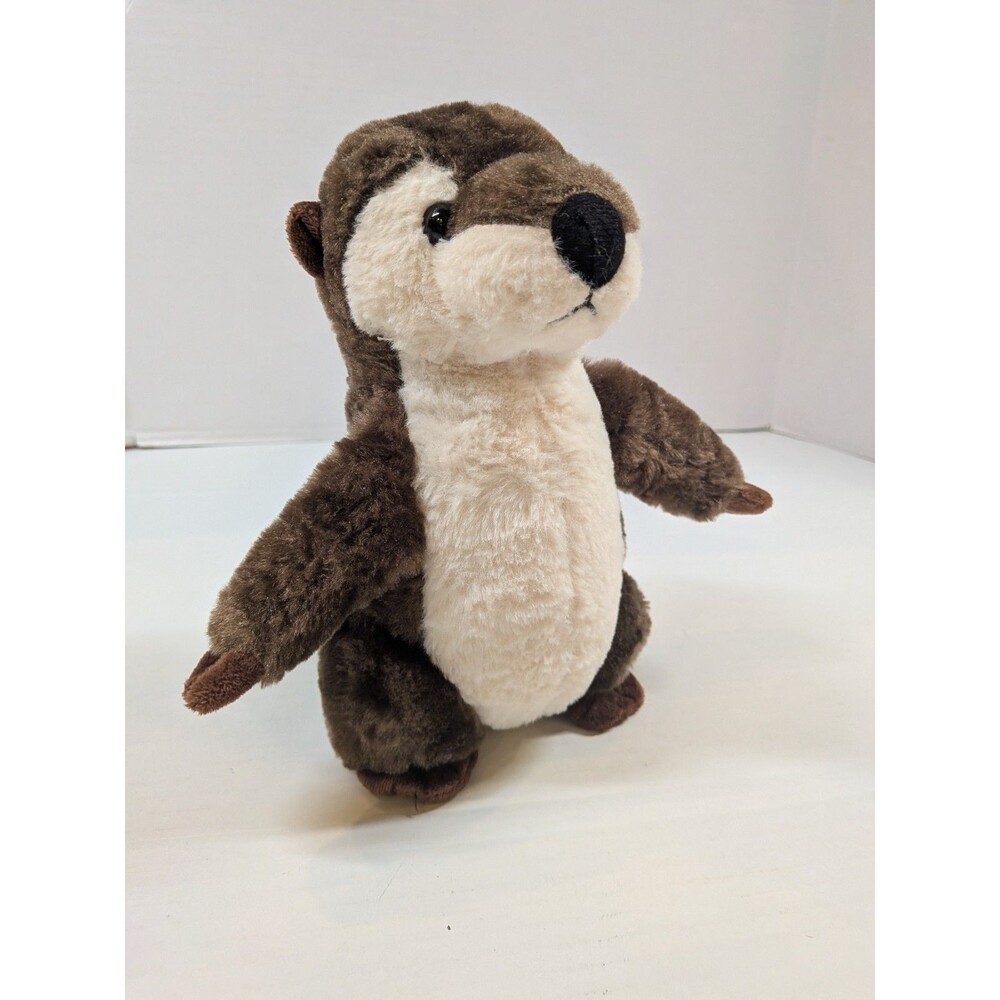 The Petting Zoo Standing River Otter Brown & Cream WildLife Plush Toy Figure